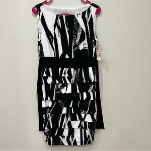 Dressbarn Layered Button Attached Tie Dress Women’s Size 8 NEW